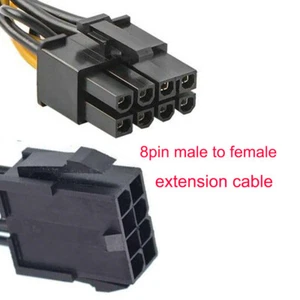 8 Pin ATX Male To Female CPU Power Extension Cable 20cm cord Adaptor 8pin - Afbeelding 1 van 4