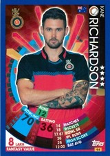 ✺New✺ 2017 2018 ROYAL CHALLENGERS IPL Cricket Card KANE RICHARDSON Topps Attax