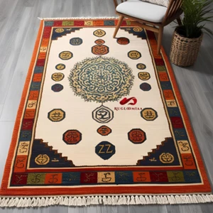 Multicolor Wool Tufted Mandala Rug | Zen Meditation Mat | Mindful Decor Carpet - Picture 1 of 3