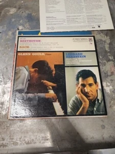 GLENN GOULD Beethoven/Bach Concertos COLUMBIA 6 eye ML-5211 LP BERNSTEIN Good - Imagen 1 de 4
