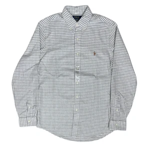 Polo Ralph Lauren Poplin Shirt Gray Check Classic Fit Men's NWOT Free Shipping - Picture 1 of 4