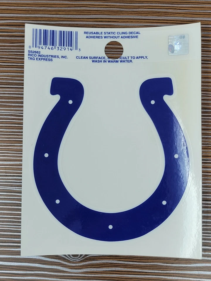 Adesivo para janela Indianapolis Colts pequeno estático - Aproximadamente 3" x 4" - Imagem 1 de 1
