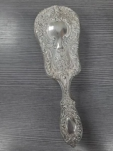 VINTAGE STERLING SILVER BRUSH 1902 158G ENGLISH VICTORIAN REPOUSSE - Picture 1 of 3
