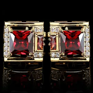 Fashion Men Cufflinks 1 Pair of Shirt Suit Cuff Links Jewelry Rhinestone Classic - Picture 1 of 8