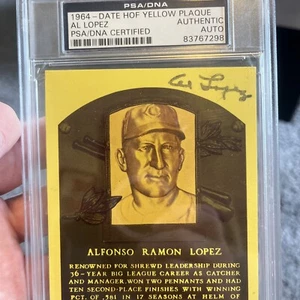 Al Lopez 1964 Yellow HOF Signed Autographed Postcard Baseball PSA DNA - Picture 1 of 12