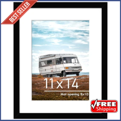 Marco de fotos 11x14 negro, muestra fotos 8x10 con tapete o 11x14 sin tapete Foto 1 de 4