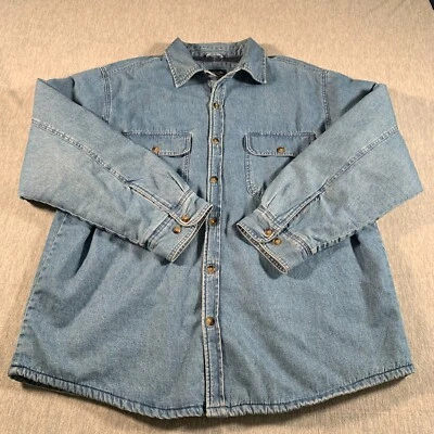 High Sierra Denim Shirt Mens XL Blue Button Up Long Sleeve Fleece Lined Workwear - Image 1 of 4