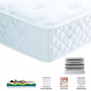 COLCHÓN DE ESPUMA FIRME DE LÁTEX CON RESORTES DE BOLSILLO 1800 ENCAPSULADA ENTREGA GRATUITA - Imagen 1 de 3