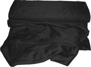 100% Pure Dupioni Silk Indian Hand Loomed Fabric Selling by Yard Black - Picture 1 of 4