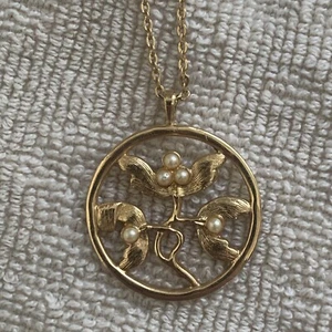 Vintage Necklace Pendant Imitation Pearl - Picture 1 of 4