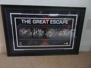 Eli Manning Great Escape firmato opaco e incorniciato pellicola collage COA Steiner MT - Foto 1 di 6