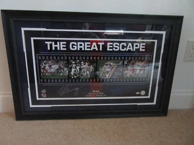 Eli Manning Great Escape Signed Matted & Framed Filmstrip Collage COA Steiner MT - Image 1 of 4