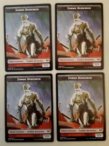 4x Zombie Berserker Token (009/023) Kaldheim MTG Magic the Gathering NM - Picture 1 of 1