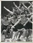 1991 Press Photo Henniger High School Junior Varsity Cheerleaders At Competition