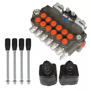 21 GPM 6 Spool Hydraulic Backhoe Directional Control Valve With 2 Joysticks - Picture 1 of 7