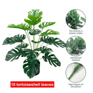 Artificial Turtle Back Leaf - Tall Tropical Fake Plant Plastic Foliage Decor AU - Picture 1 of 11