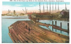 Postcard Washington State Aberdeen Log Boom Raft 1915-20 Chehalis River MINT - Picture 1 of 1