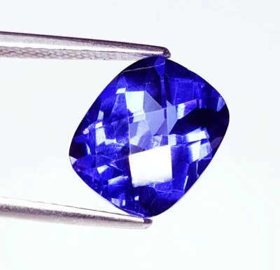 Natural Blue Tanzanite 10 Ct Loose Gemstone Cushion Certified Tanzanite Gems W21 - Image 1 of 4