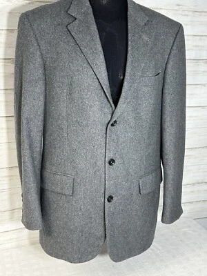 Oscar De La Renta WOOL CASHMERE 3 Button Gray Jacket Sport Coat Blazer Size 42L - Image 1 of 4