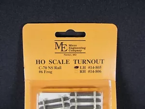 Micro Engineering HO Scale Turnout C-70 NS Rail #6 Frog LH #14-805 - NOS - Picture 1 of 5