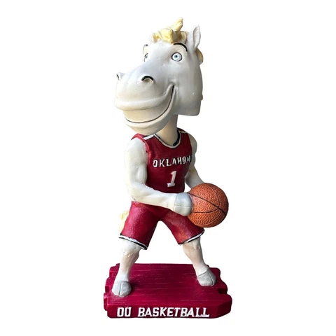 Oklahoma Sooners OU Schooner Boomer Basketball Bobblehead Mascot Rare Vintage Cover