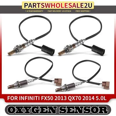 Sensor de oxígeno O2 aguas arriba y aguas abajo 4 piezas para Infiniti FX50 2013 QX70 2014 Foto 1 de 4