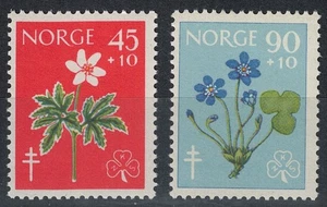 NORVEGIA 1960 Pro tubercolotici, fiori 2v MH* - Picture 1 of 1