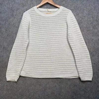 Seasalt Jumper Womens UK 16 Grey Gull Rock Pointelle Knit GOTS-Certified Organic - Image 1 of 4