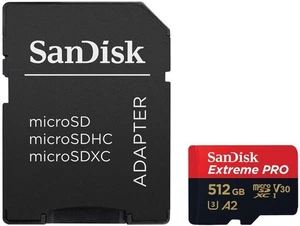 SanDisk 512GB Extreme microSDXC UHS-I A2 V30 170MB/s Speicherkarte mit Adapter - Bild 1 von 4