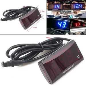 Motorrad LED Digital Wassertemperaturanzeige Messgerät Thermometer für Rennroller Rot - Bild 1 von 7