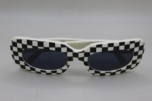 Gianni Versace 416 SC1 Elton John Vintage Sunglasses  Checkered Black And White - Picture 1 of 11