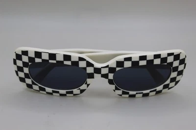 Gianni Versace 416 SC1 Elton John Vintage Sunglasses  Checkered Black And White - Image 1 of 4