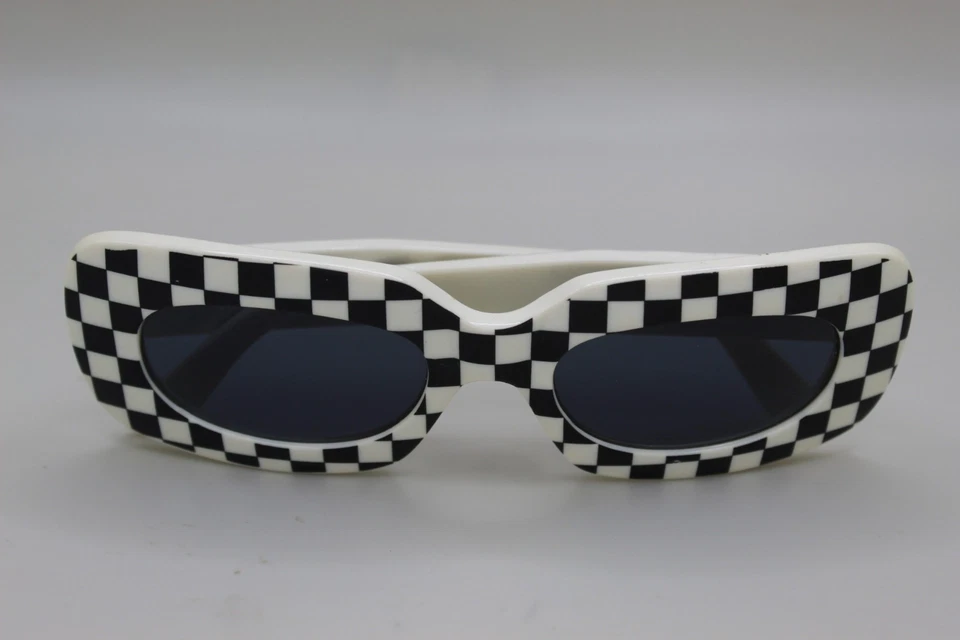 Gianni Versace 416 SC1 Elton John Vintage Sunglasses  Checkered Black And White - Image 1 of 4