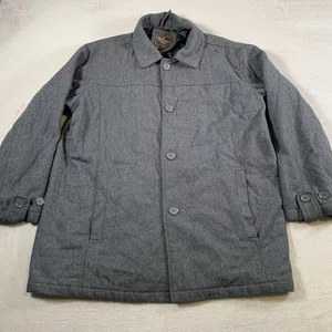 Steve Barrys Jacket Mens Large Gray Coat Full Zip Up 35% Wool Blend Winter - Picture 1 of 6
