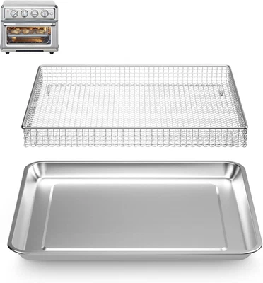 Stainless Steel Baking Tray Pan and Air Fryer Basket for Convection Toaster Oven - Image 1 of 4