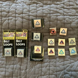 Cub Boy Scout Belt Loop Achievement Merit Award Badges Slide Clips Vintage Lot - Picture 1 of 4