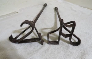 2 pc. antique cattle Branding iron lot two Hand Forged Tools Blacksmith Made USA - Picture 1 of 11