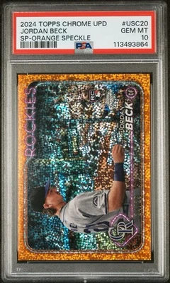 2024 TOPPS CHROME UPDATE | SP-ORANGE SPECKLE /25 JORDAN BECK #USC20 ROOKIE RC - Image 1 of 2
