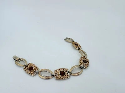 Винтажный. ФИЛИГРАННЫЙ БРАСЛЕТ SARAH COVENTRY 1974 «BUTTERSCOTCH» ТОПАЗ СО СТРАЗАМИ 530 - Изображение 1 из 3