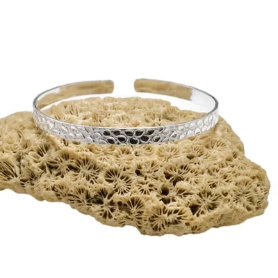 925纯银袖口手链-手镯男女通用手链首饰可调节 — 第 1/4 张图片