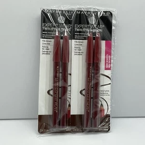 2 PACK -Maybelline Expert Wear Twin Eye & Brow Eyeliner Pencil, Medium Brown 103 - Picture 1 of 4