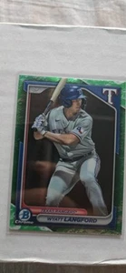 2024 Bowman Chrome Wyatt Langford Green Lunar Refractor #BCP-64 (B) - Bild 1 von 2