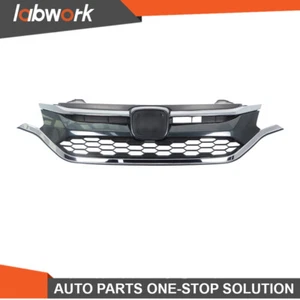 Labwork Front Grille Upper Trim+Lower Grille For Honda CRV 2015-16 Black Plastic - Picture 1 of 19