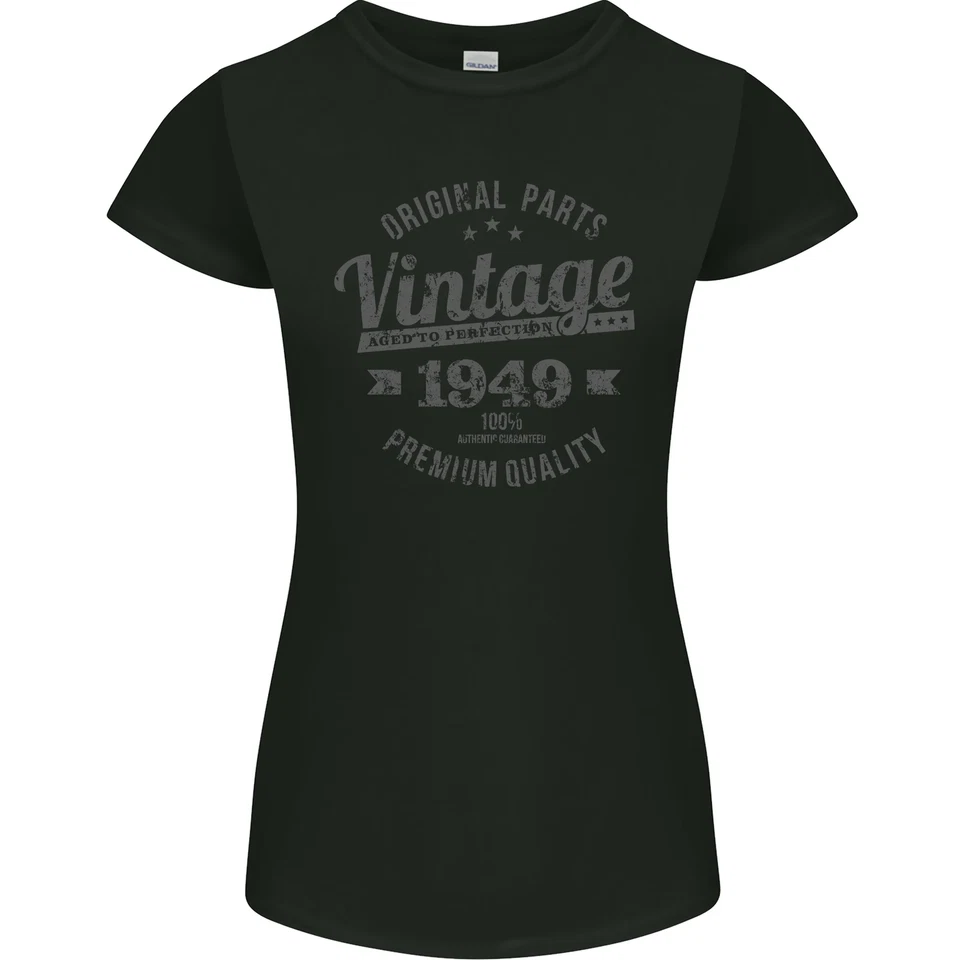 Vintage Year 76th Birthday 1949 Womens Petite Cut T-Shirt - Image 1 of 1