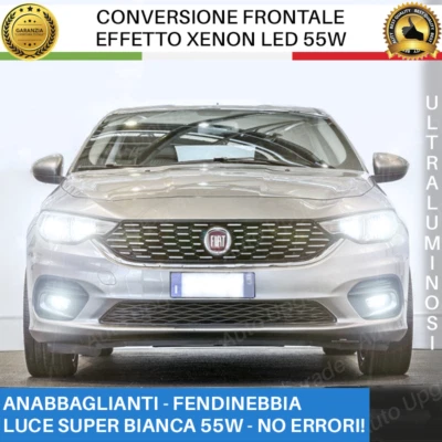 CONVERSIONE EFFETTO XENON LED LUCE ULTRA BIANCA PER FIAT TIPO LAMPADE H7 + H11 - Immagine 1 di 4