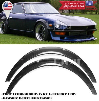 1.75" Negro Efecto Carbono Flexible 2 Piezas Arco Ancho Guardabarros Llamaradas Para Dodge Foto 1 de 4