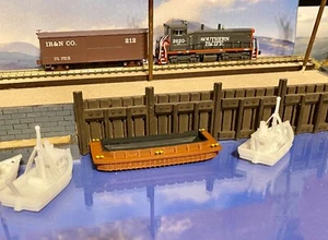 RTR - 40' Hopper Barge Z Scale 1:220 Custom Designed Handcrafted Model Railroad - Picture 1 of 7