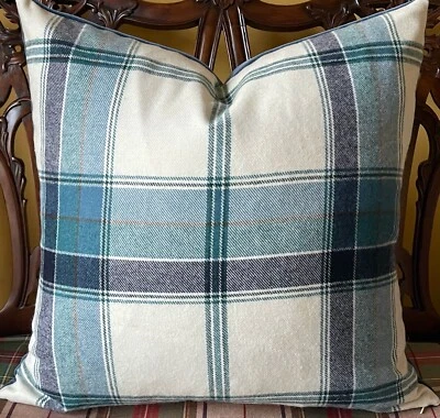 Ralph Lauren Yealand Plaid Fir Greens Blues Teal Brown Tartan Plaid Pillow Cover - Image 1 of 4