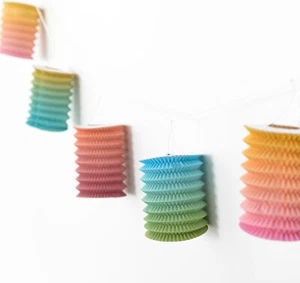 Boho Picnic Cookout Summer Luau Theme Party Decoration Light-Up Lantern Garland - Picture 1 of 1