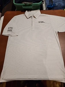 PGA Tour Championship Bobby Jones Men's XL S/S White Stripe Polo EUC. GB5 - Picture 1 of 9